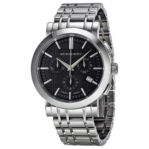 Burberry Heritage Chronograph Black Dial Stainless 